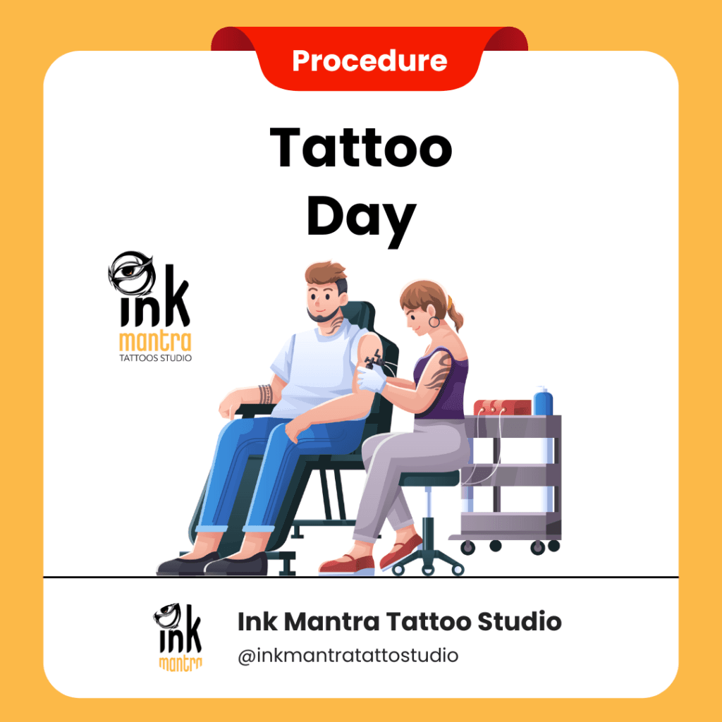 Person getting tattooed