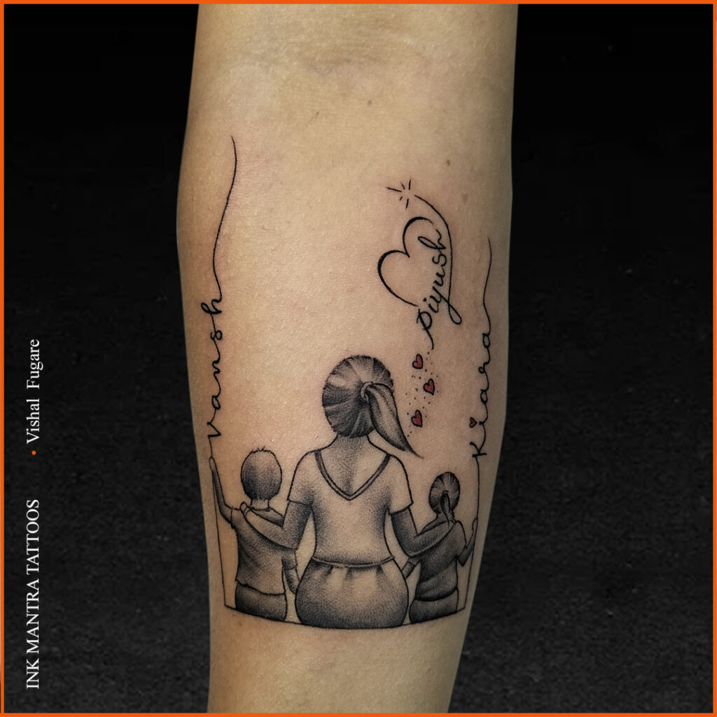 Mom and Children tattoo by Ink Mantra tattoos