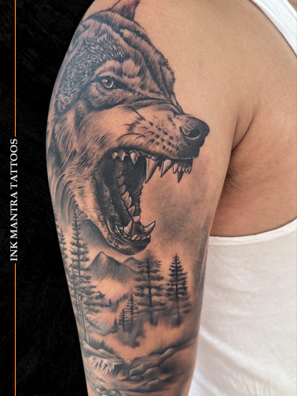 Best wolf tattoo by Ink mantra tattoo