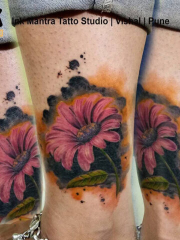Color Flower Tattoo By Ink Mantra Tattoos - Ink Mantra Tattoo Studio