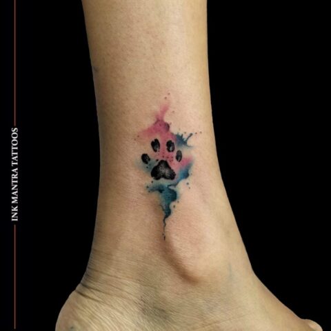 Dog Paw Color Tattoo By Ink Mantra Tattoos 1024X1024 - Ink Mantra Tattoo Studio