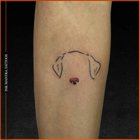 Out Line Dog Face Tattoo 1024X1024 - Ink Mantra Tattoo Studio