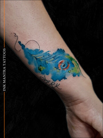 Water Color Painting Converted To Tattoo By Ink Mantra Tattoos Pune - Ink Mantra Tattoo Studio